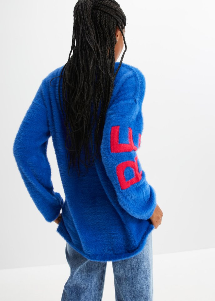 Hairy Strickpullover mit Wording