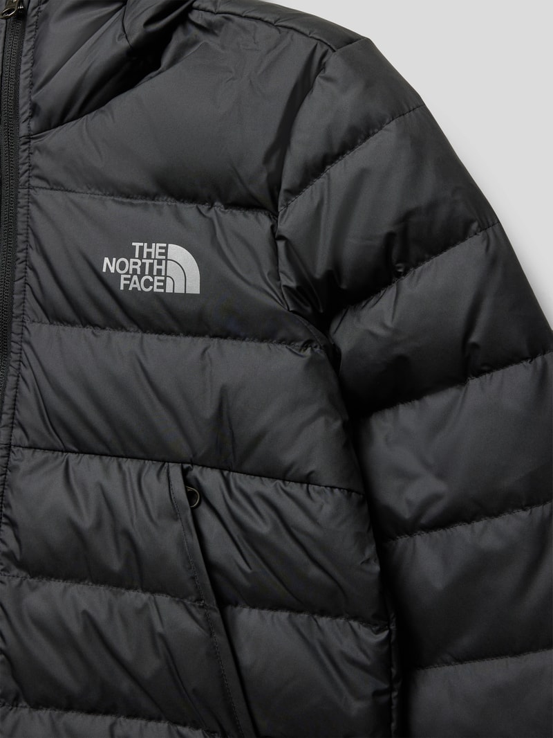 Daunenjacke mit Kapuze Modell 'NEVER STOP DOWN' in schwarz