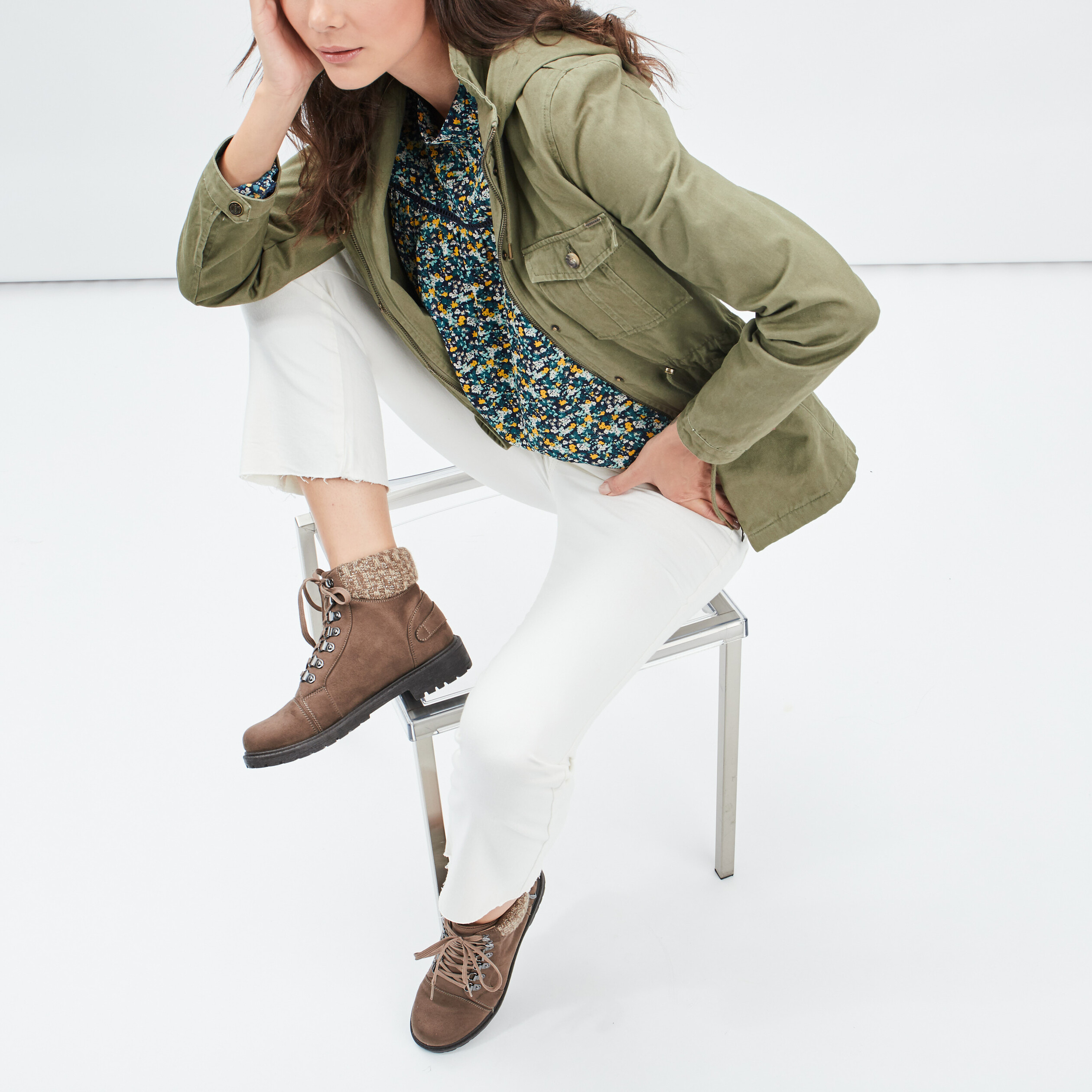 Bottines crantées taupe femme | La Halle