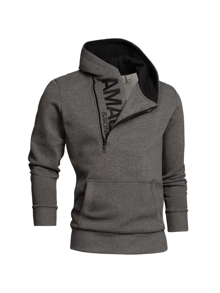 Amaci&Sons Kapuzenpullover HUNTSVILLE in Anthrazit/Schwarz günstig kaufen