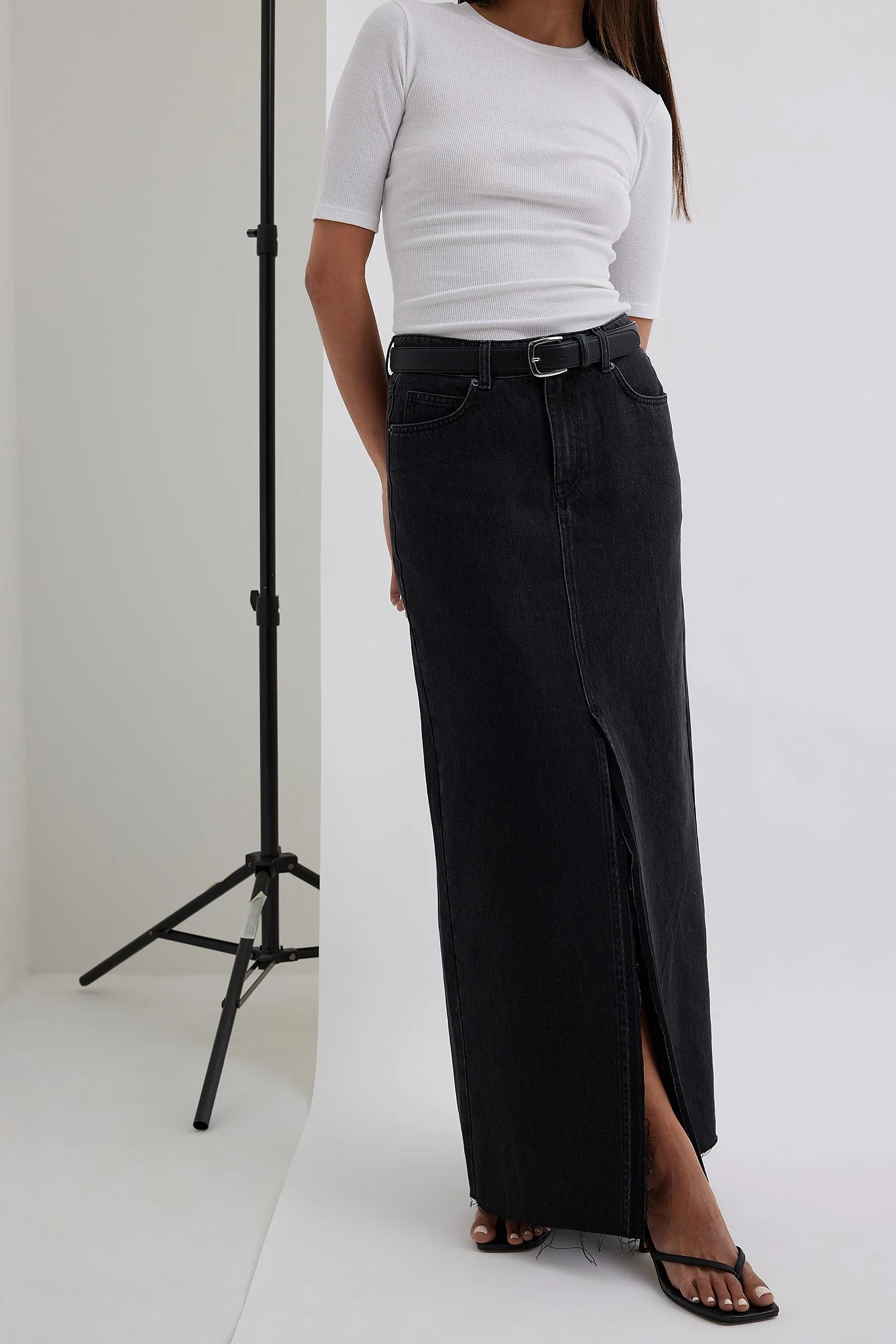 Weiter Maxirock aus Denim
