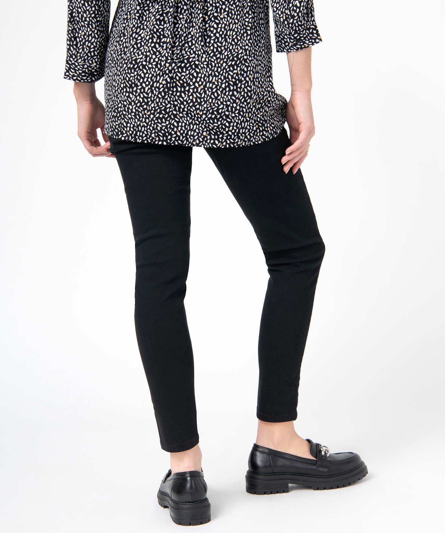 Jean de grossesse coupe Slim avec bandeau haut noir | GEMO