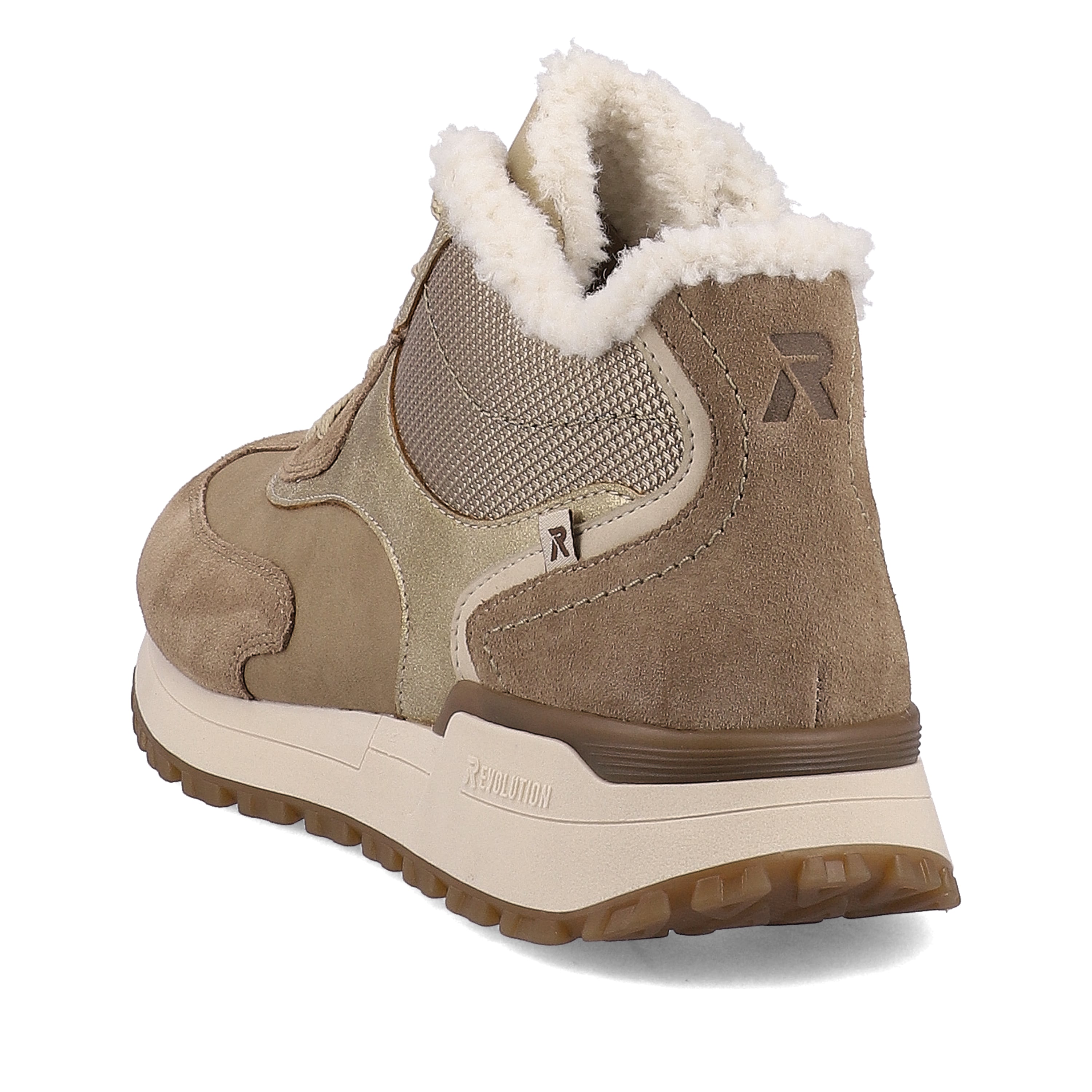 Rieker Damen Sneaker High champagner beige