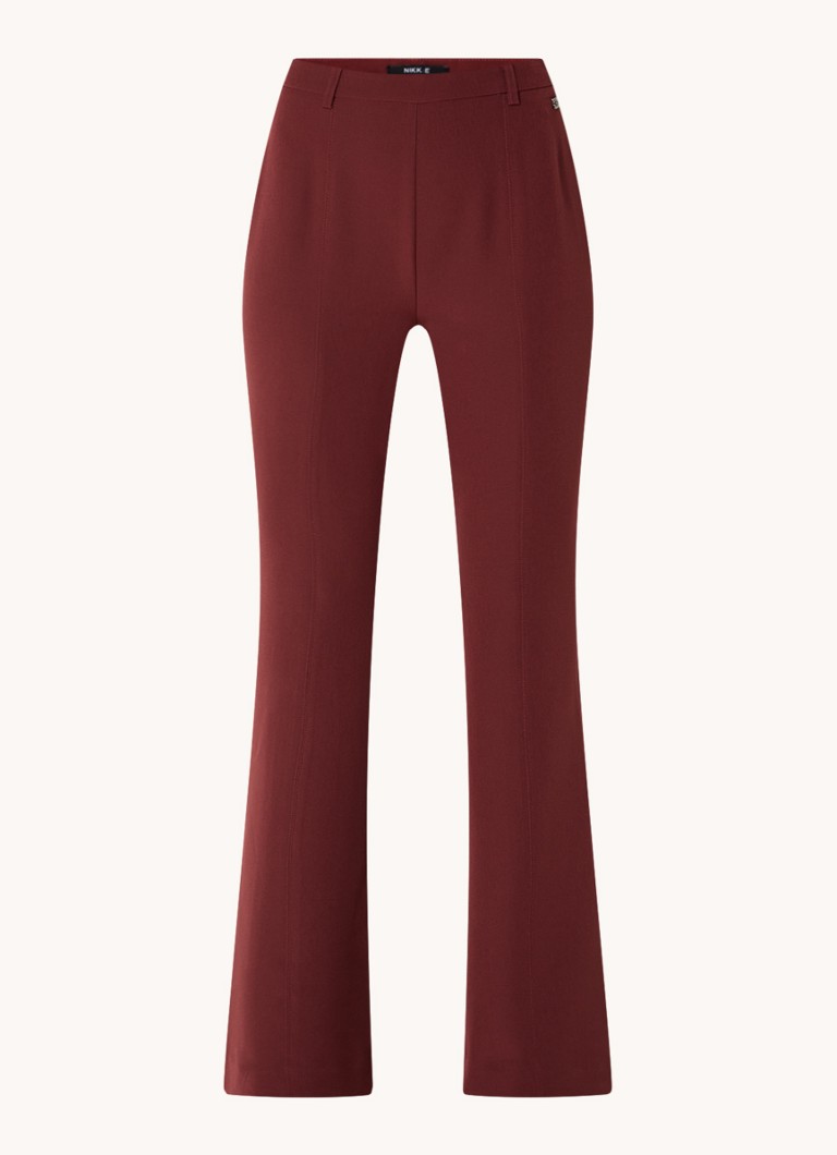 Pantaloni evazați cu talie înaltă și cusături de la NIKKIE Famke