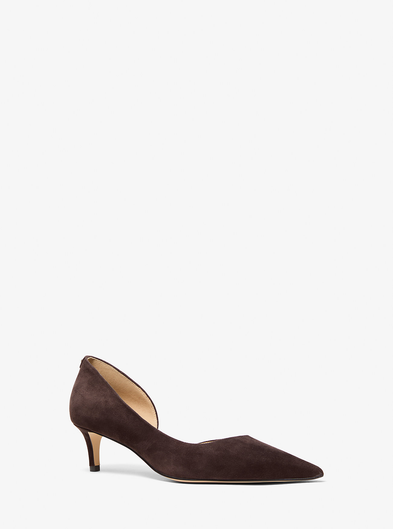 Elyse Suede Kitten Pumps - SJOKOLADE