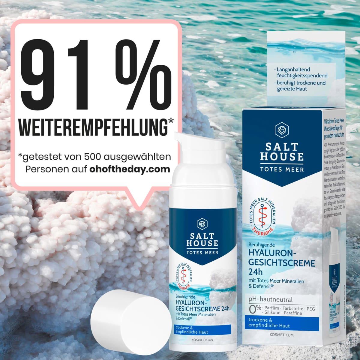 Gesichtscreme Totes Meer Hyaluron, 50 ml