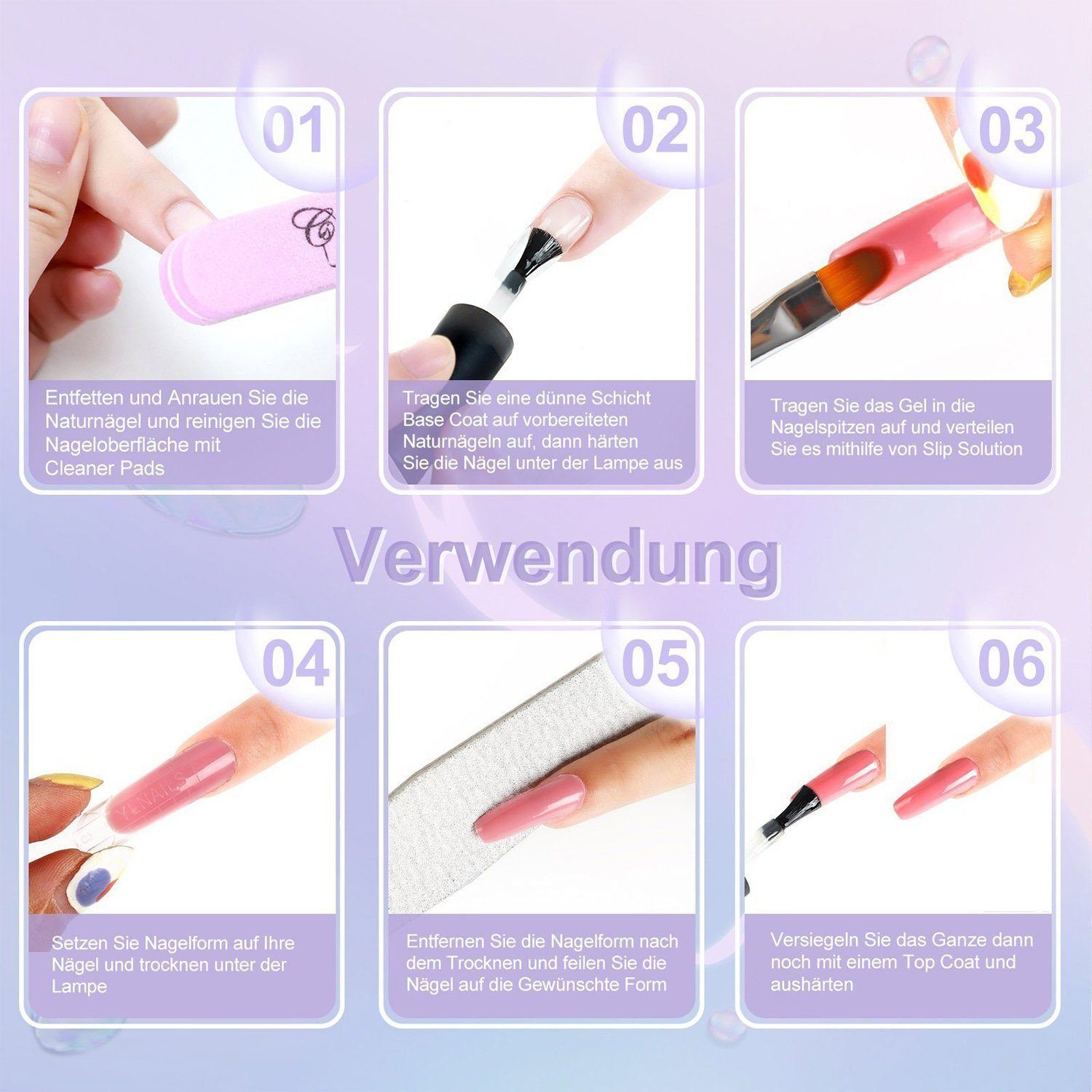 Scheiffy Nagellack-Set 6 Farben Gel Nagellack Set,Glitter UV Aushärtung,7 ml Nagelgel