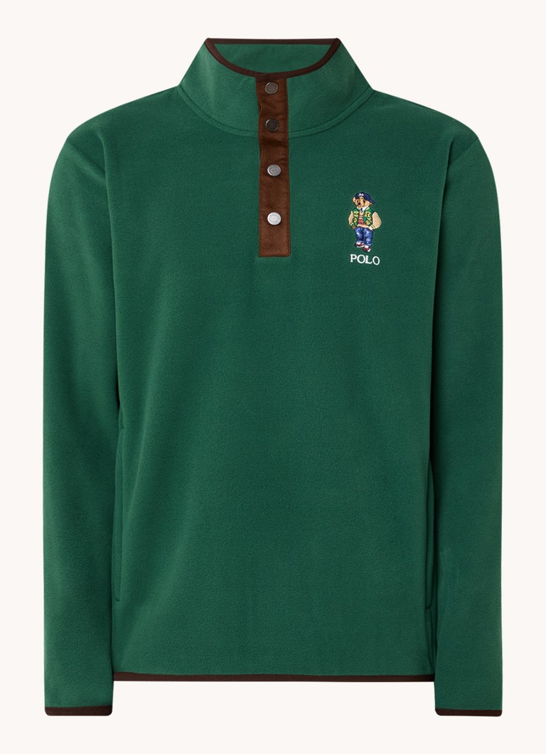 Ralph Lauren fleece sweater with logo embroidery and zip pockets