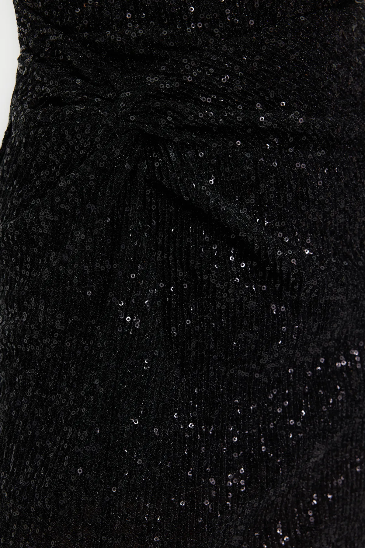 Trendyol Collection  Glitzer Pailletten Pailletten Schwarzes Abendkleid - Body Sitting Knitted