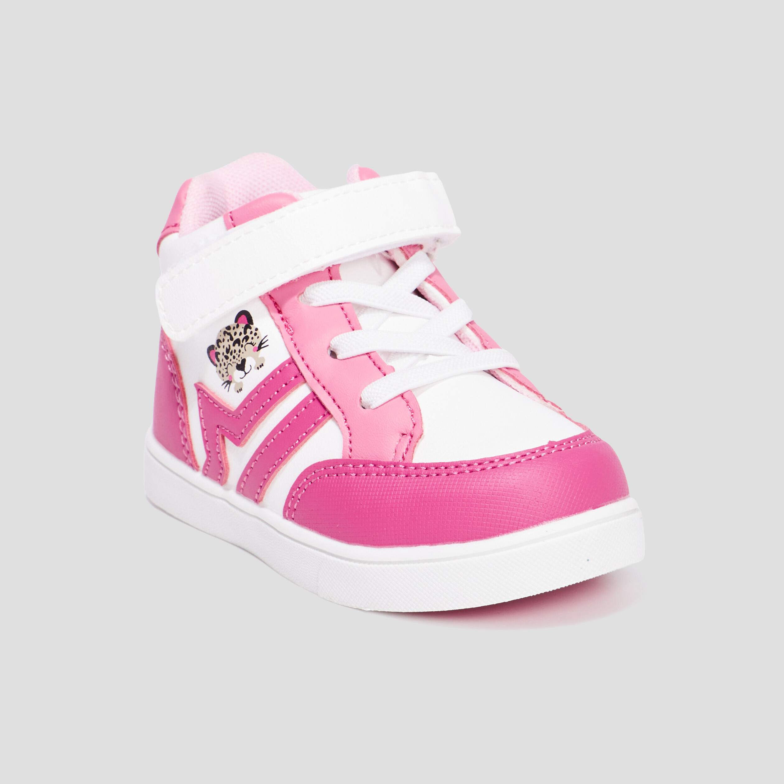 Baskets montantes à scratchs Kicone rose bébé fille | La Halle