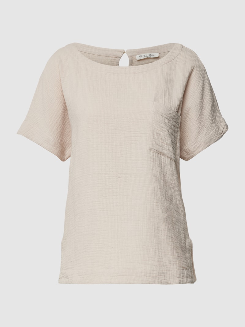 Bluse in Crinkle-Optik in ecru