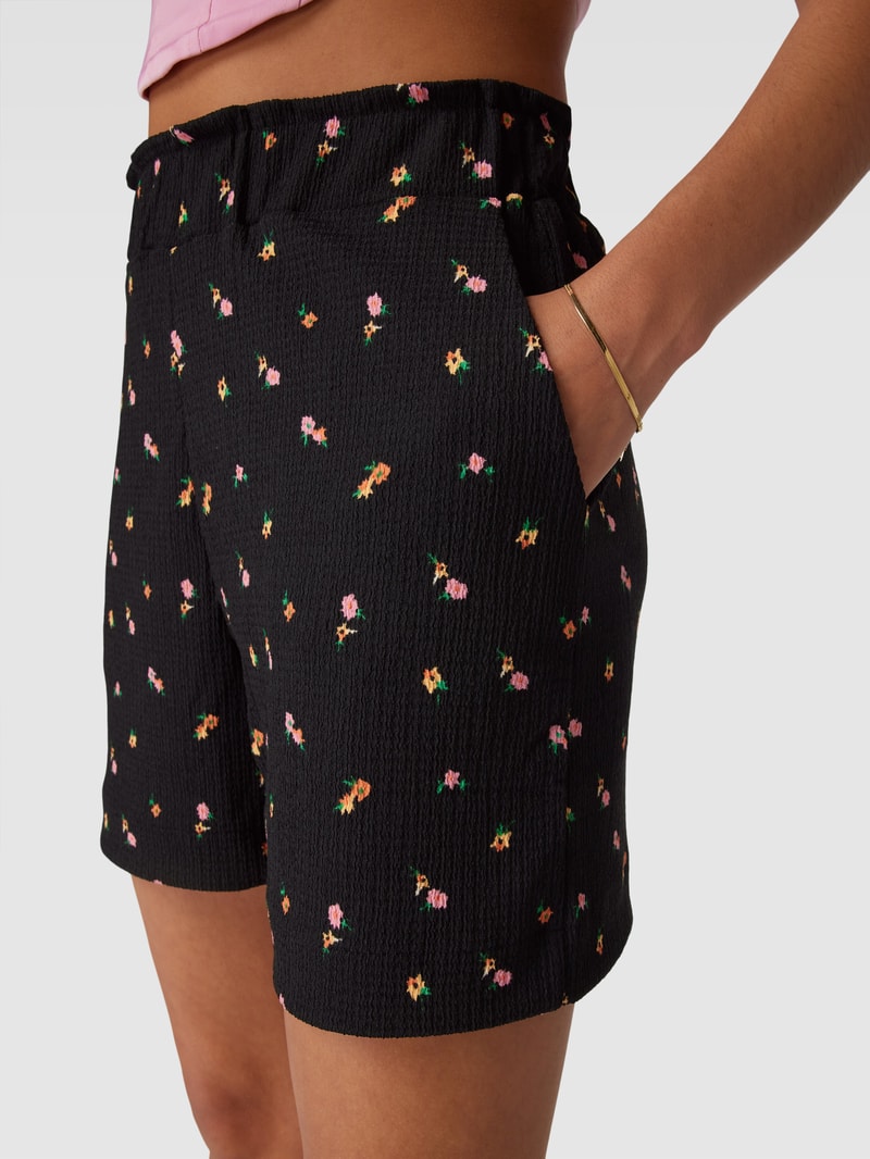Shorts mit Allover-Muster Modell 'EASY' in schwarz