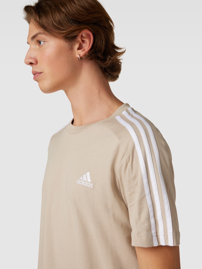T-Shirt mit Label-Stitching in beige