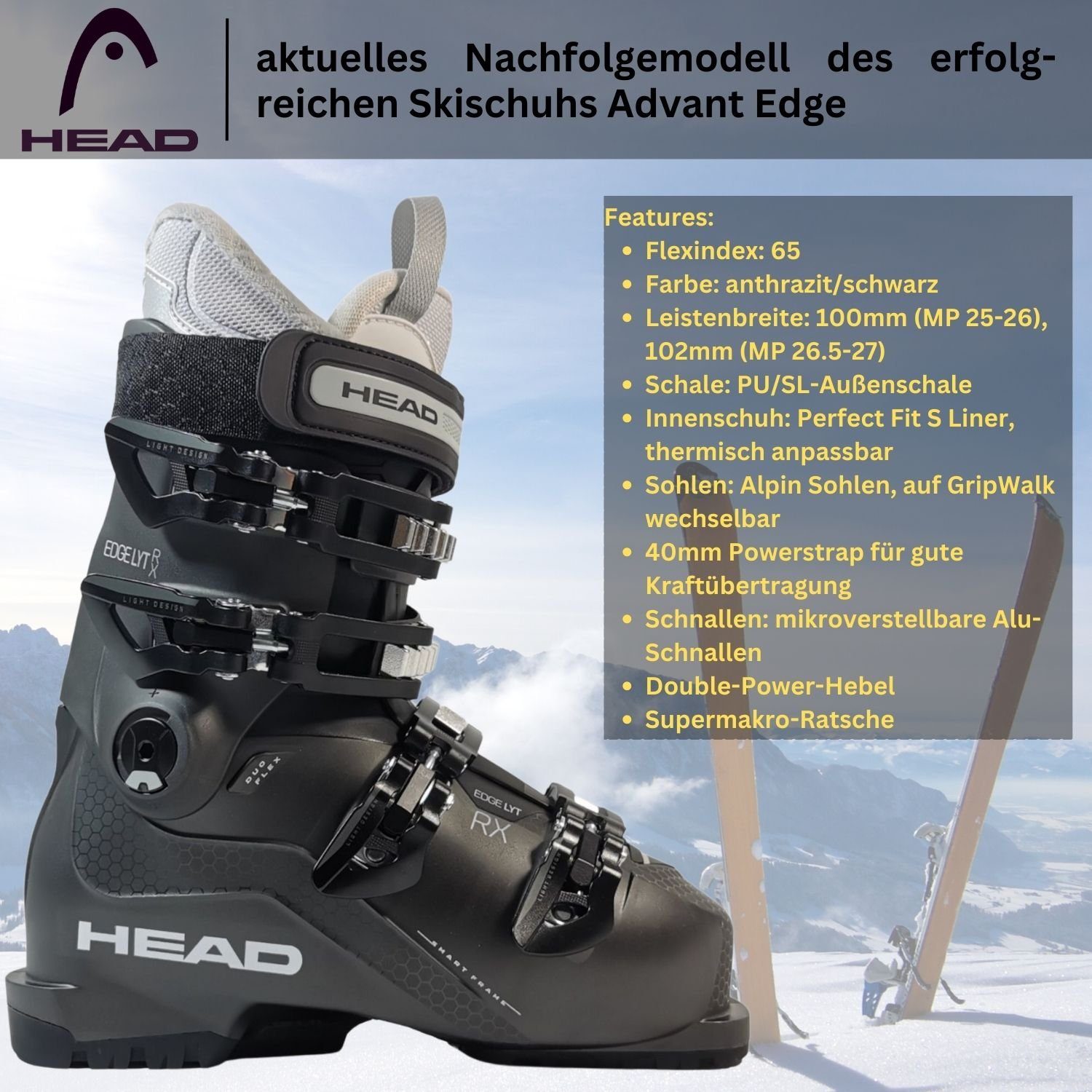 Head Skischuh Skistiefel Damen Edge LYT RX W HV Flex 65 2024