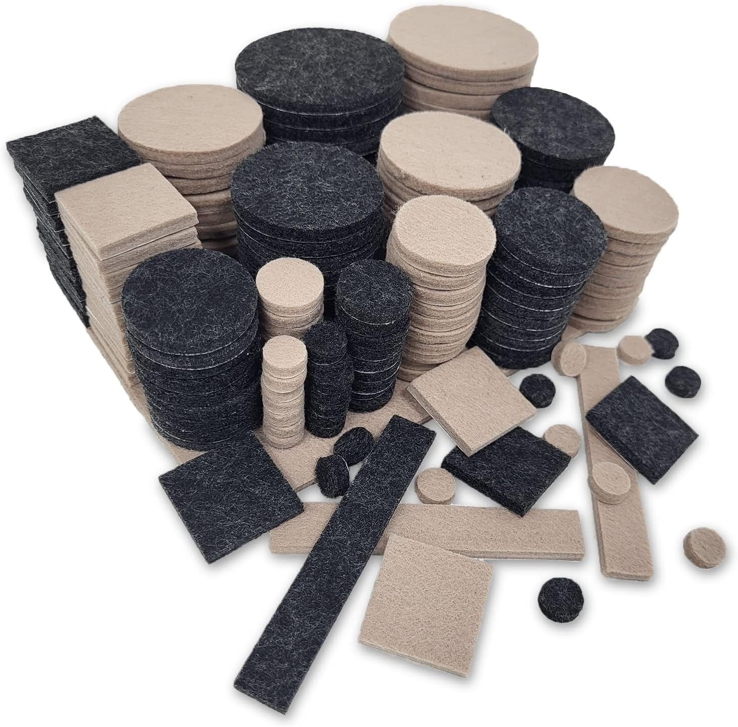 ToCi Filzgleiter Filzgleiter 300 Stk. Schwarz/Beige Mix selbstklebend Möbel Bodenschutz