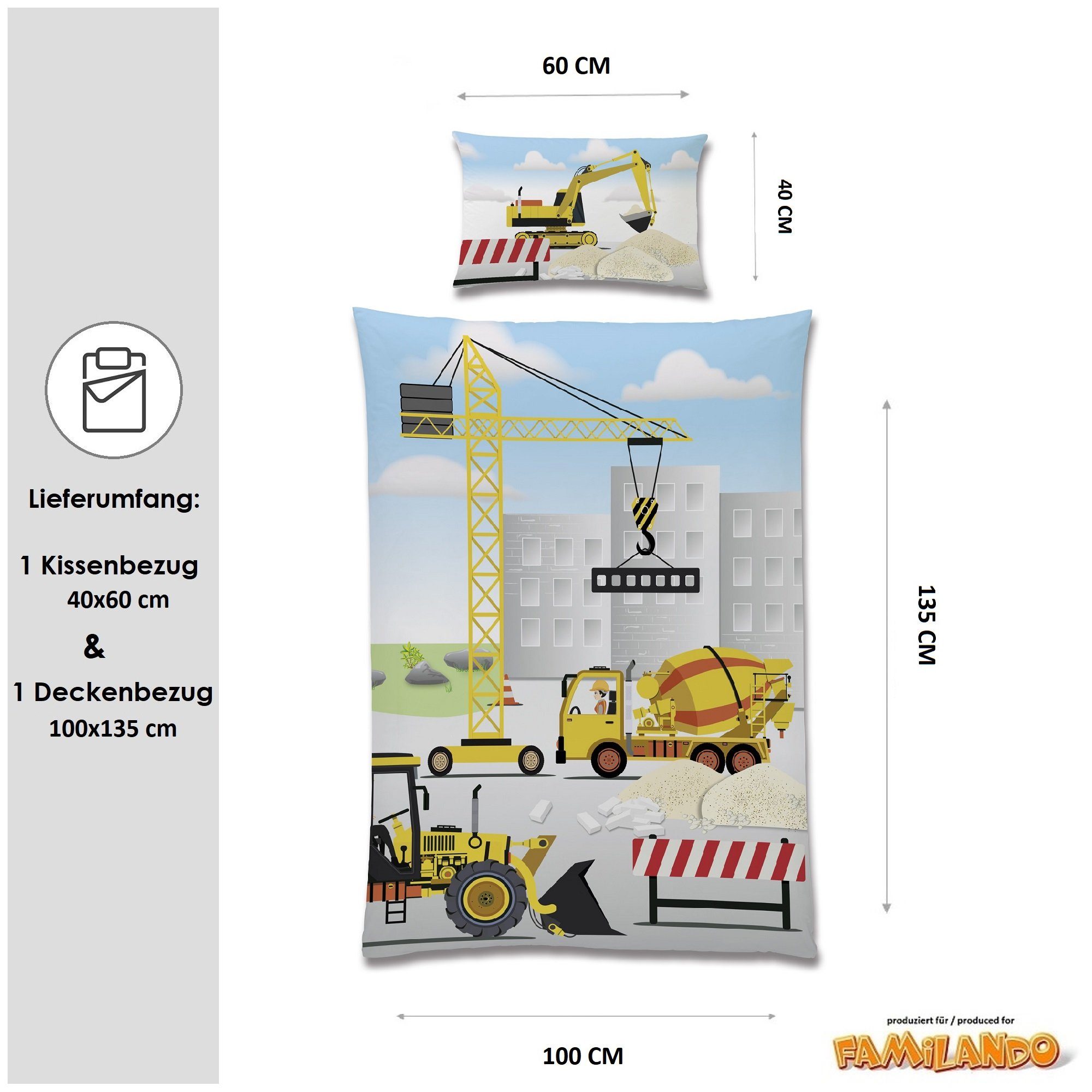 Babybettwäsche mit hellem Motiv 