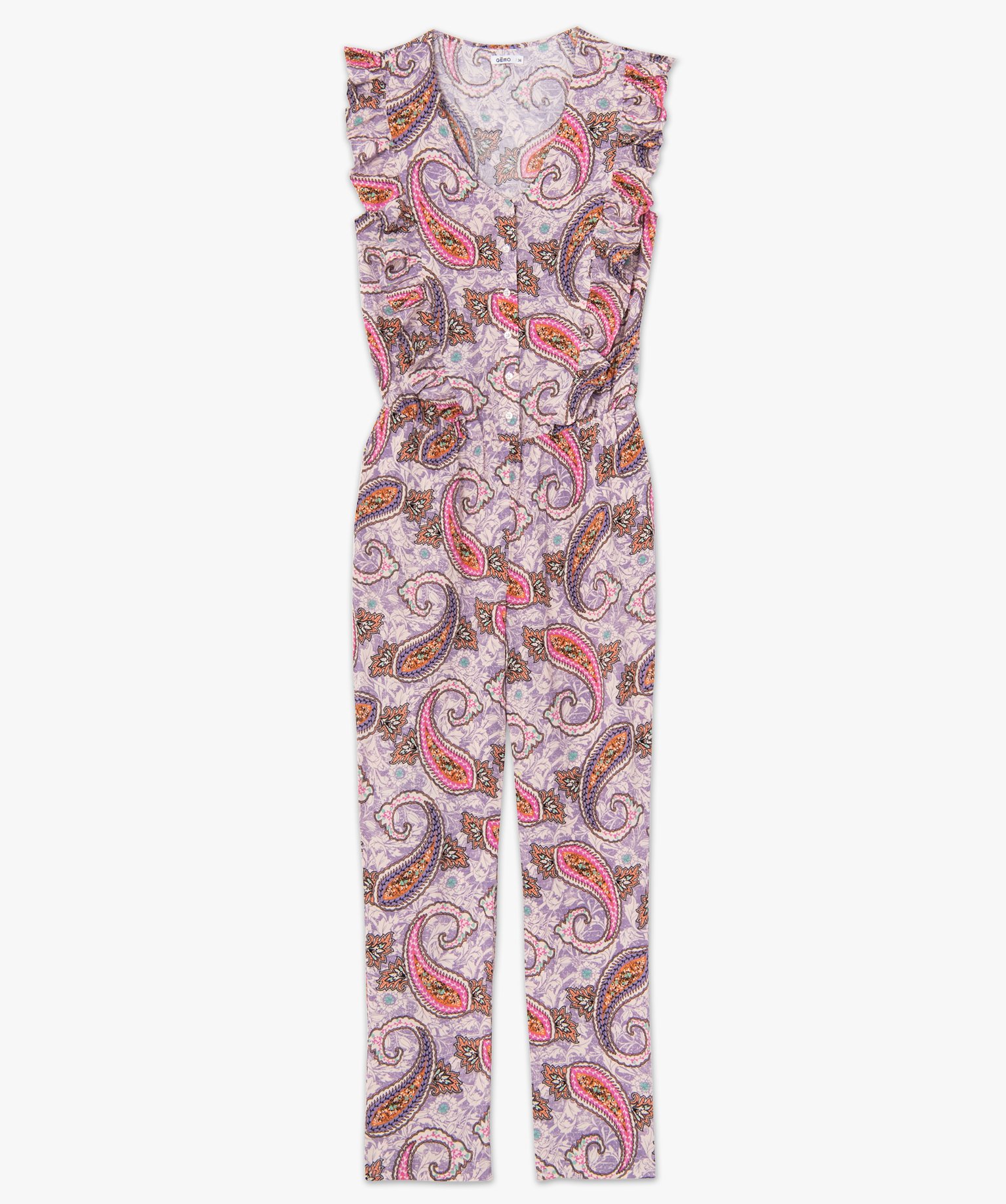 Combinaison pantalon femme imprimée avec volants imprime | GEMO