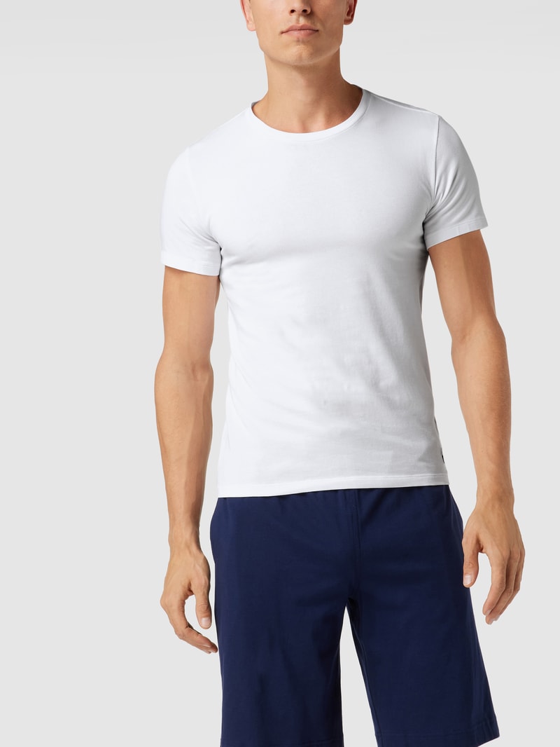 T-Shirt mit Logo-Stitching im 2er-Pack in weiß
