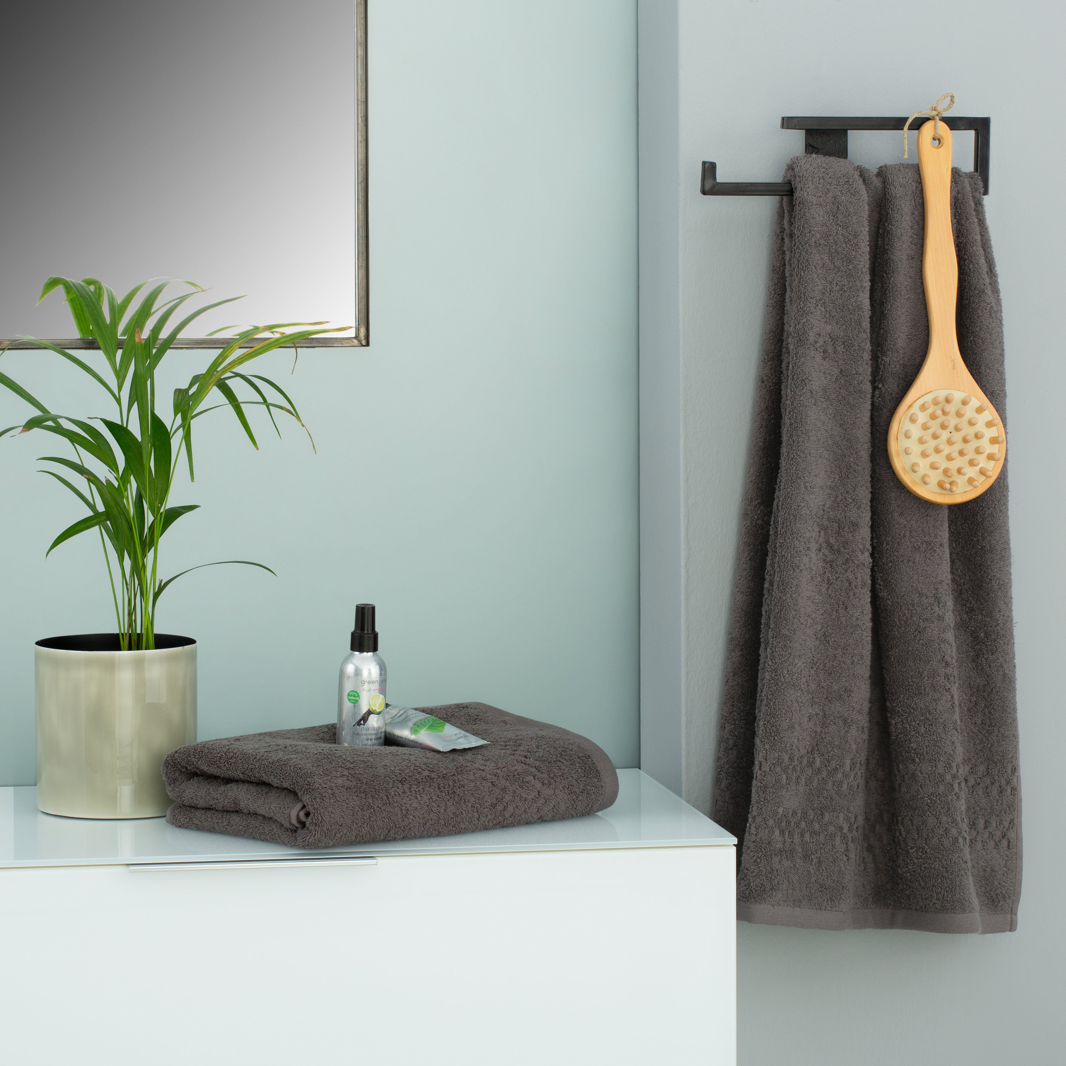Home affaire Handtuch Set Regona, Duschtücher (70x140cm), flauschig und weich, Frottier, (Set, 2-tlg), Premium Handtücher mit Bordüre, Handtuch-Set, 100% Baumwolle