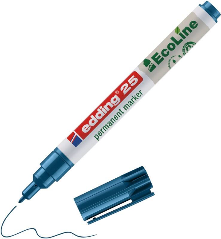 edding ecoline E-25 Permanentmarker Rundspitze 1 mm Blau Nachfüllbar