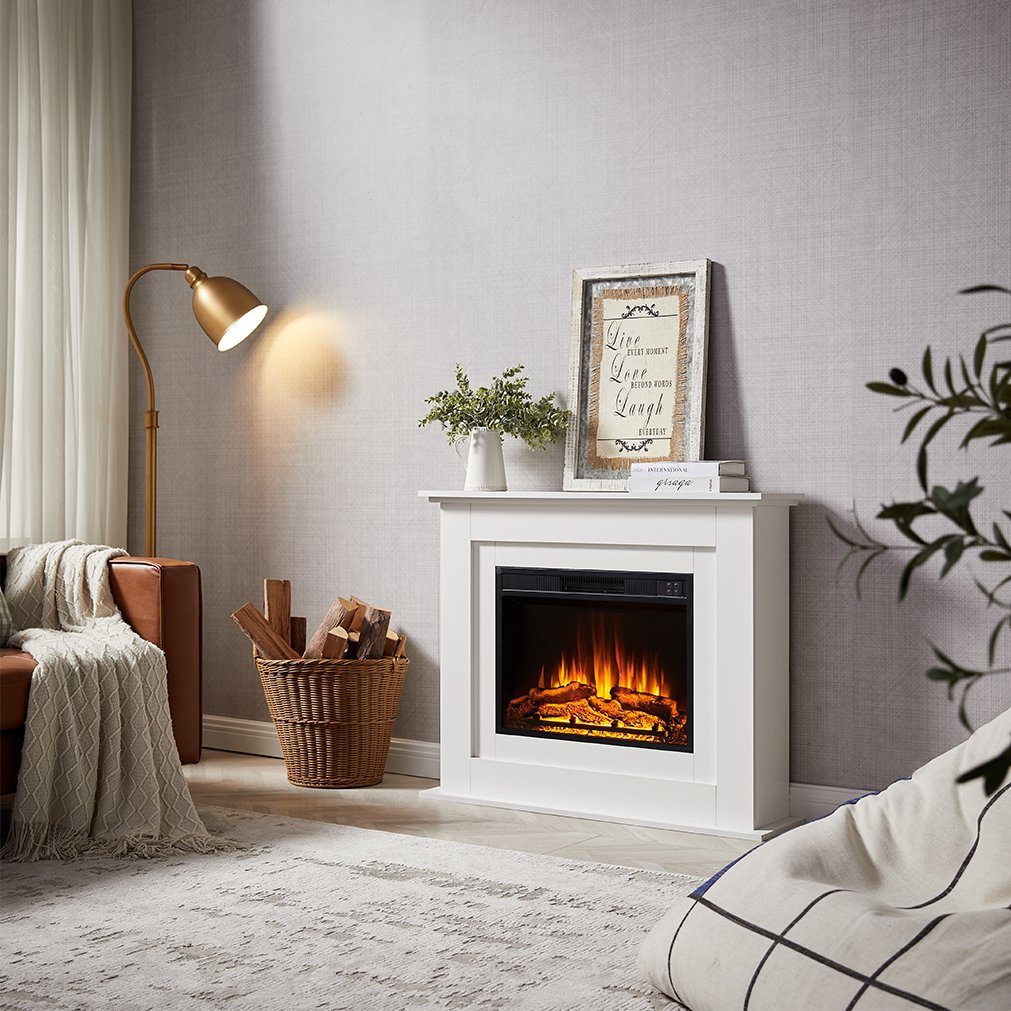 Balderia Elektrokamin Finn, Standkamin mit Heizung 2000W, 3D-Flammeneffekt, Fernbedienung, Timer, Thermostat