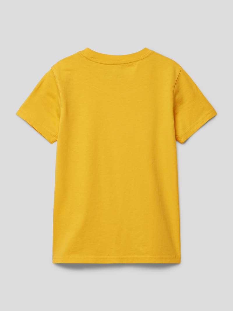 T-Shirt mit Label-Stitching in camel