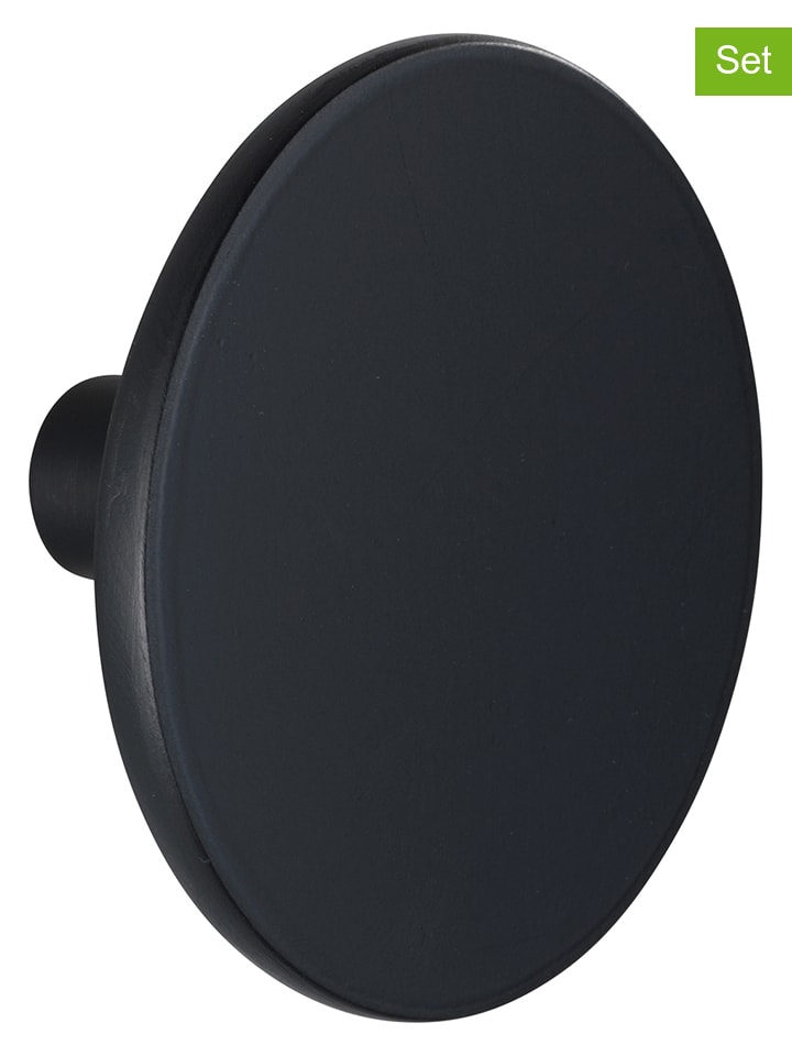 Wenko 2er-Set: Wandhaken ''Melle'' in Schwarz - Ø 8 cm günstig kaufen onesize