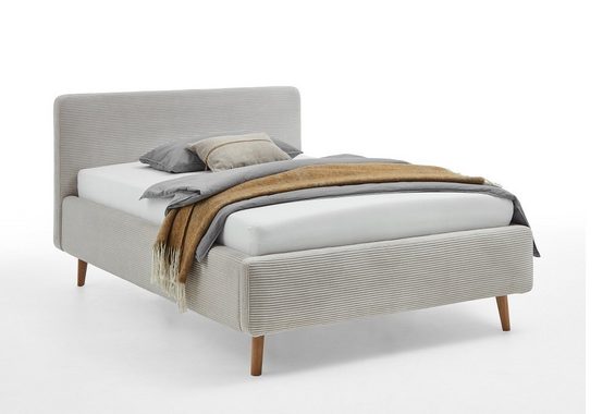 meise.möbel Holzbett Polsterbett Mattis Cord, beige, 140/160/180 x 200 cm, verschiedene