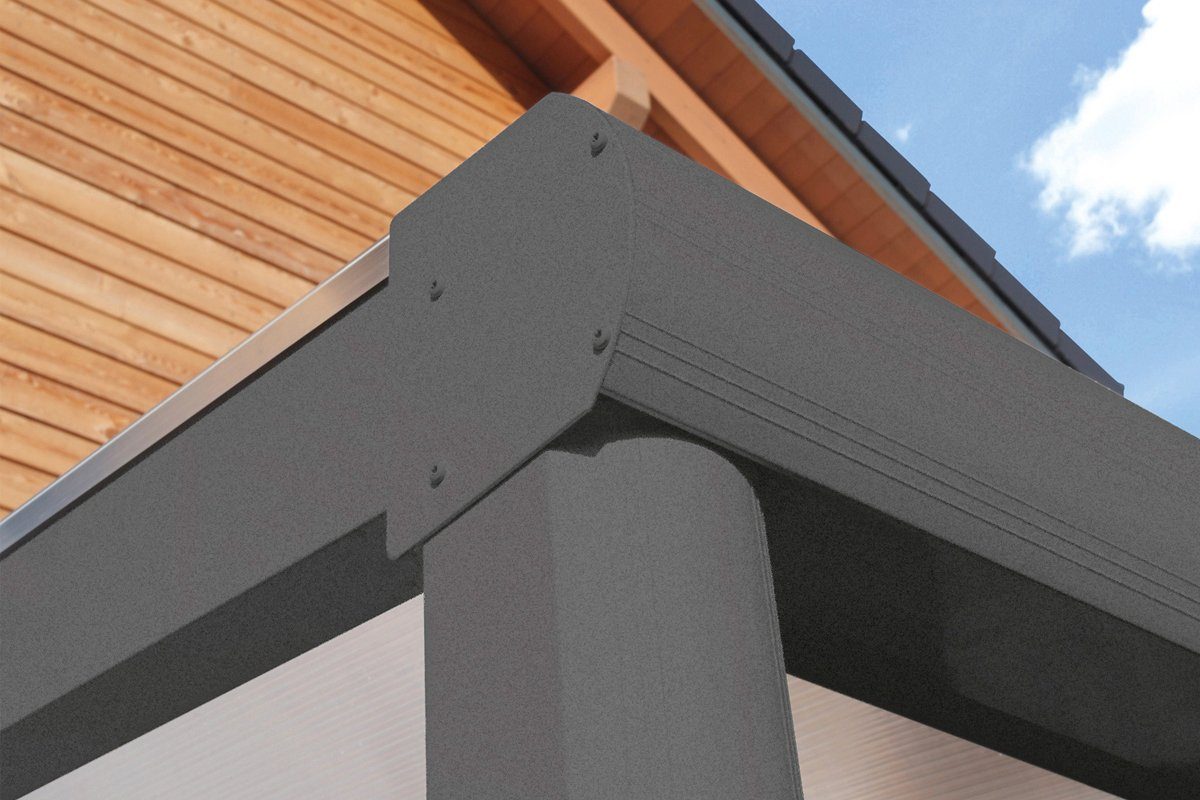 Skanholz Terrassendach Genua, BxT: 541x257 cm, Bedachung Doppelstegplatten, 541 cm Breite, verschiedene Tiefe