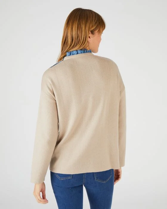 Pull jacquard chaud col volanté Thermolactyl
