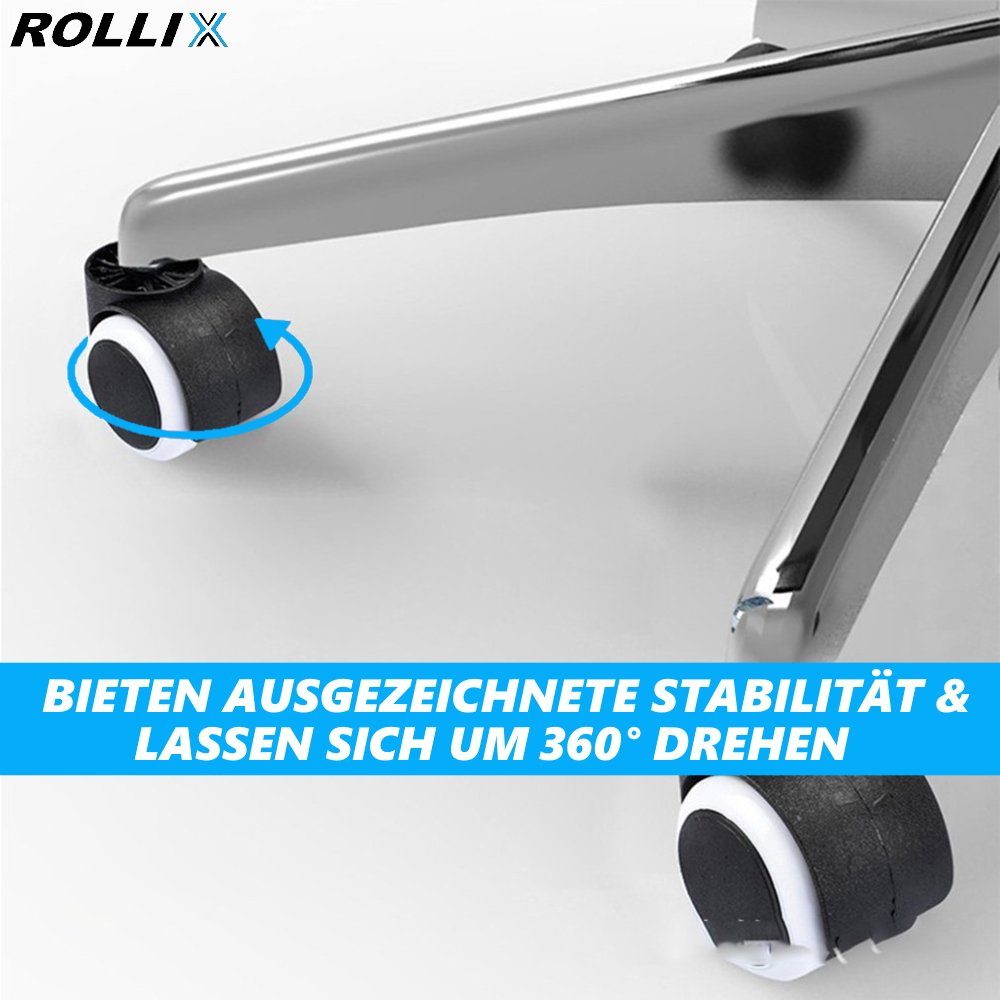 MAVURA Stuhlrolle ROLLIX Bürostuhlrollen Hartbodenrollen Stuhlrollen, Chefsesselrollen - leise & kratzfrei 11mm [5er Set]