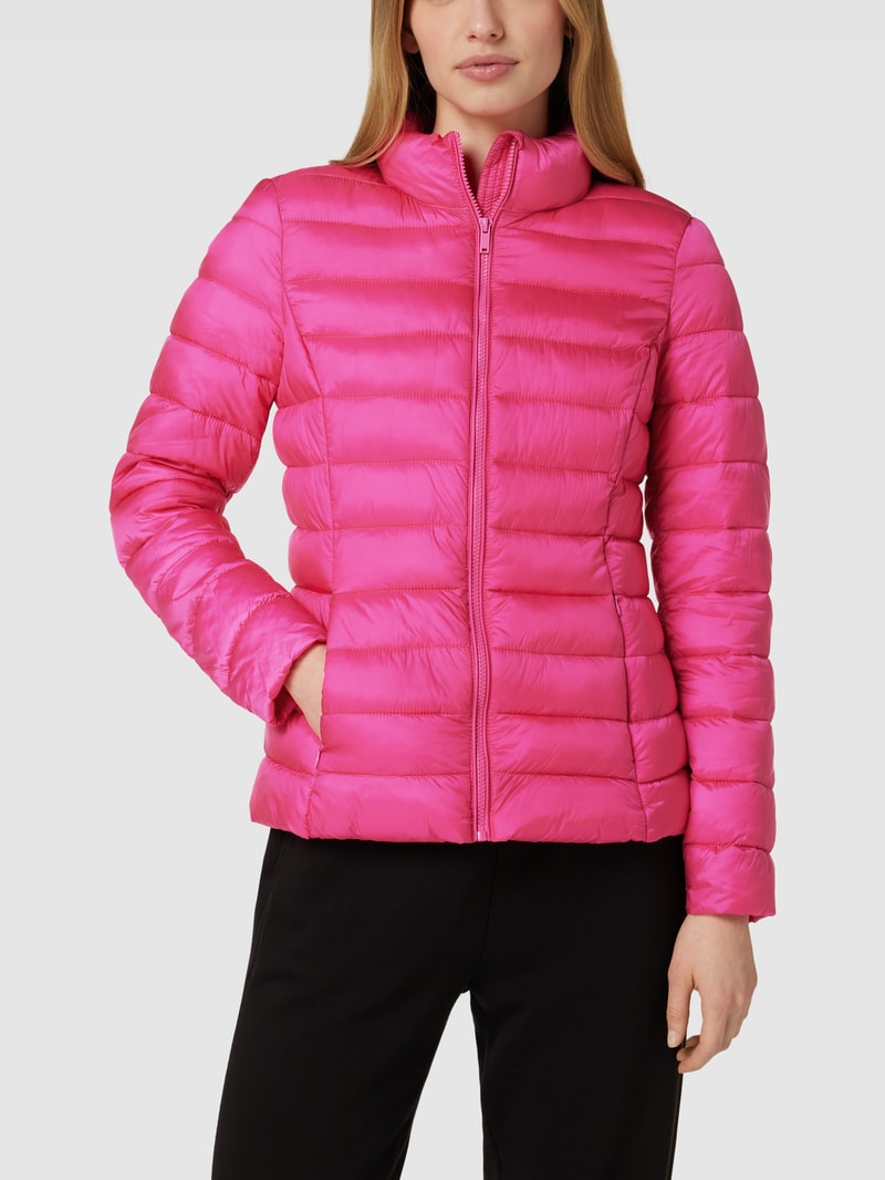 Steppjacke mit Stehkragen in pink
