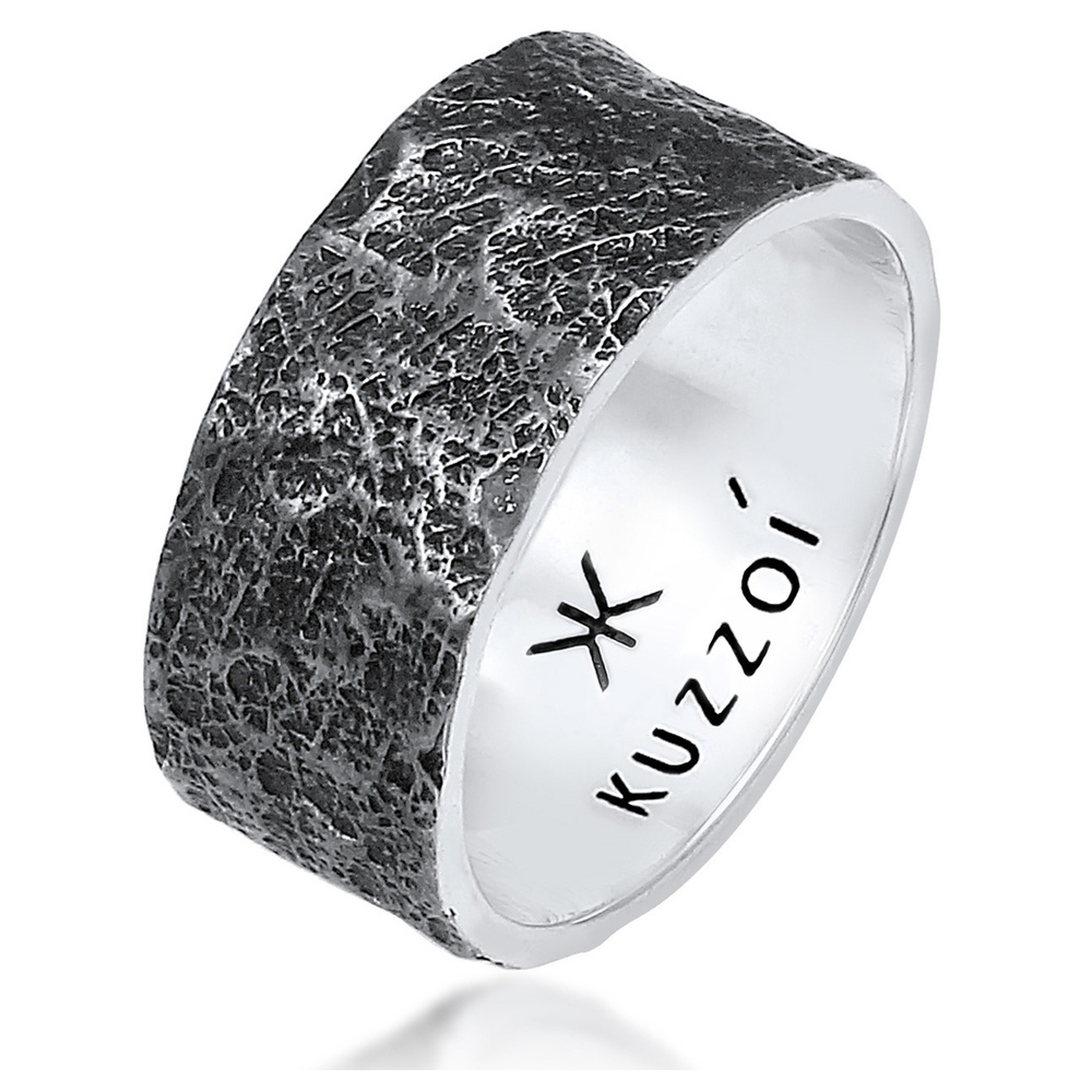 KUZZOI KUZZOI Bague Structure organique des bracelets pour hommes en argent sterling 925 Bague