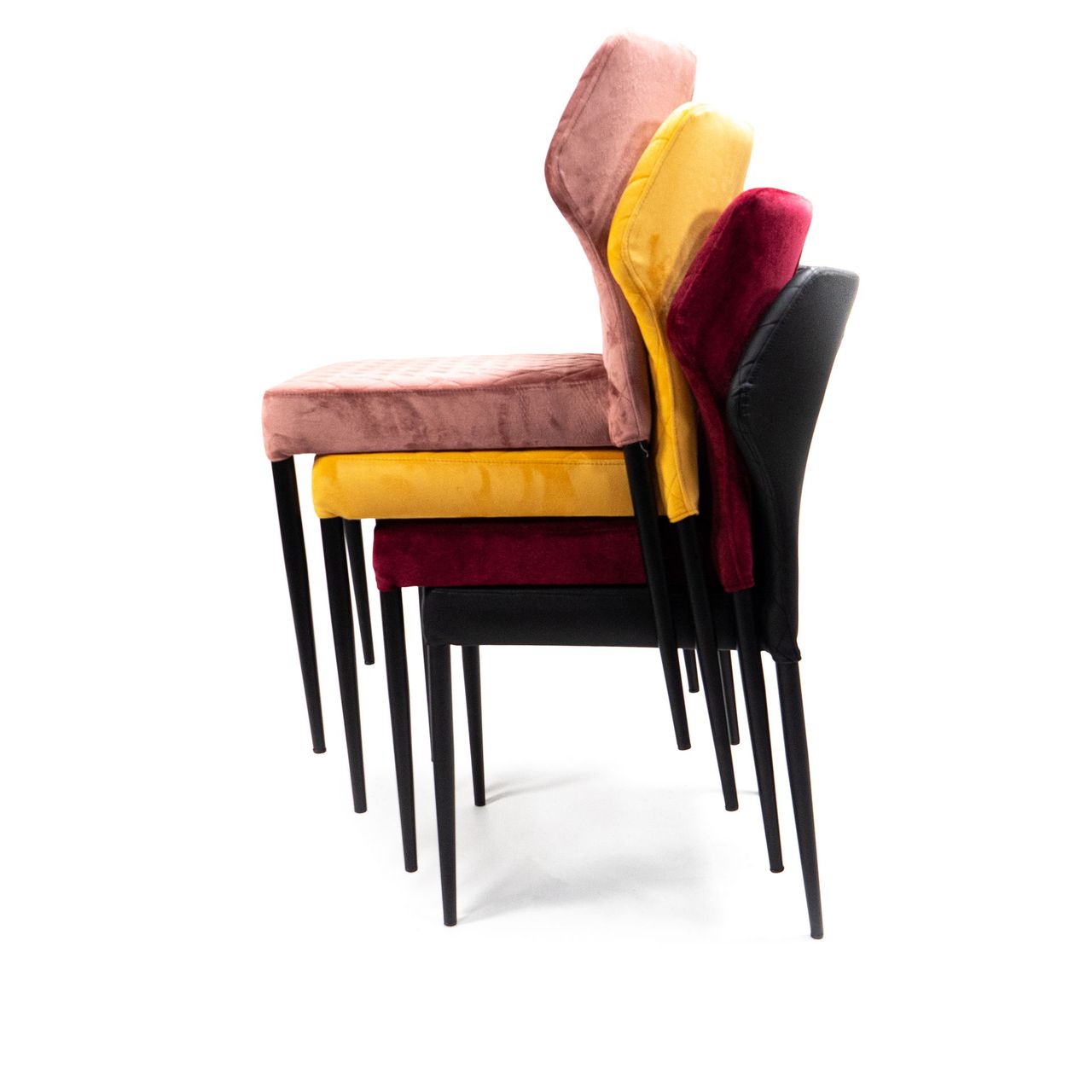 essentials Louis Stapelstuhl Rosa, Velours gepolstert, feuerhemmend, 49x57,5x81,5cm (BxTxH), 52006