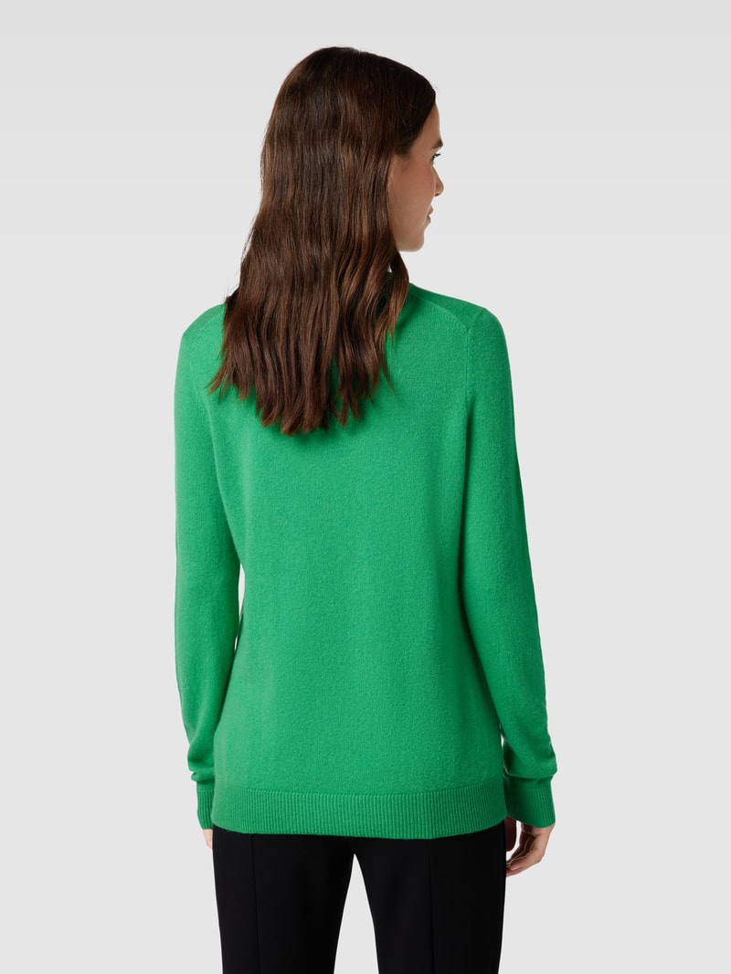 Kaschmirpullover in melierter Optik in grün