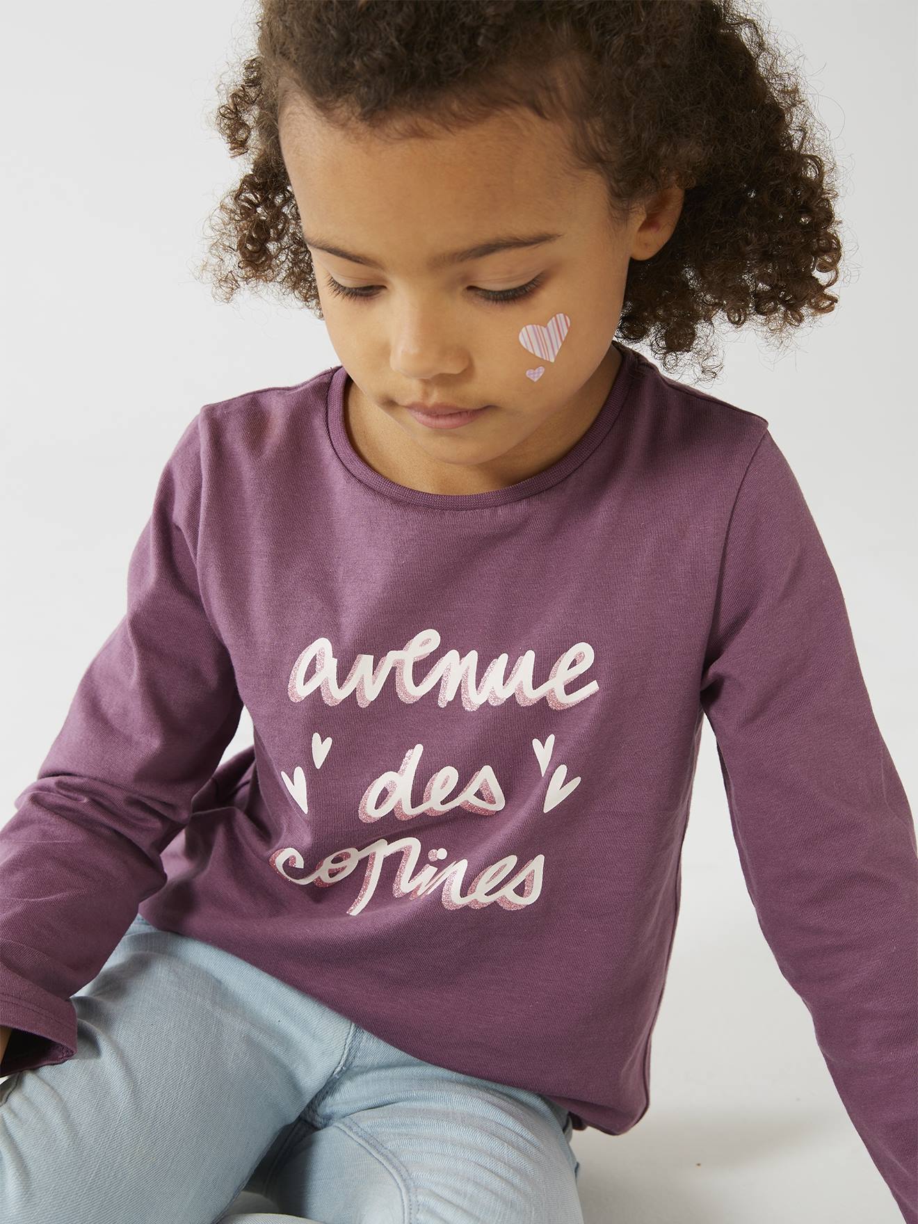 Tee-shirt à message Basics fille bronze