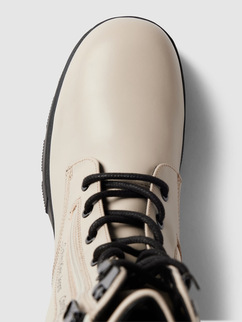 Bikerboots mit Label-Details Modell 'CHUNKY' in weiss