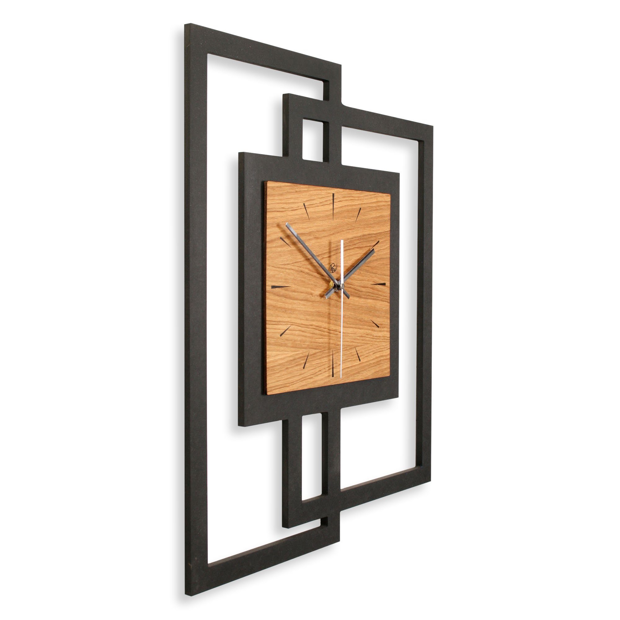 Kreative Feder Wanduhr Design-Wanduhr „Modern Style“ aus Holz (ohne Ticken; Funk- oder Quarzuhrwerk; elegant, außergewöhnlich, modern)