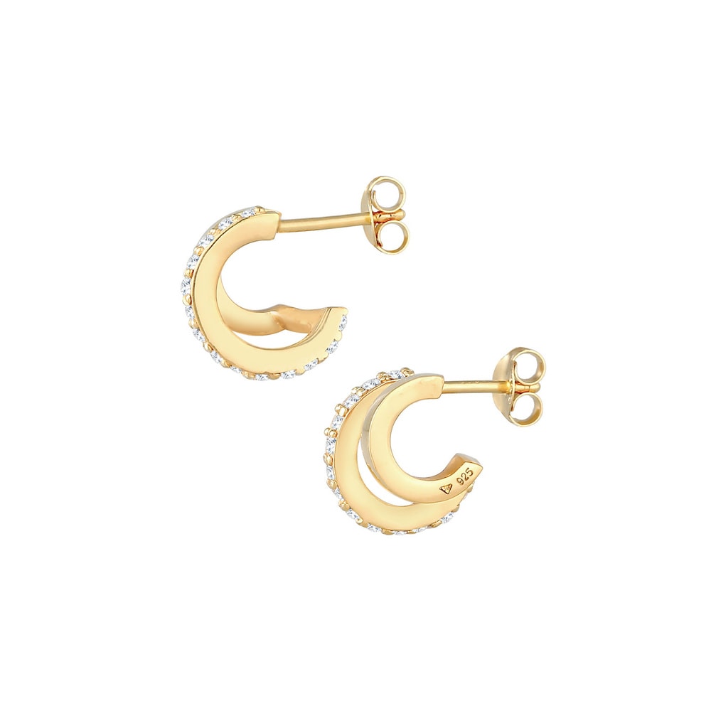 Elli Elli Boucles d'Oreilles Clous d'oreilles créoles pour dames double tendance avec  Boucles d'oreilles