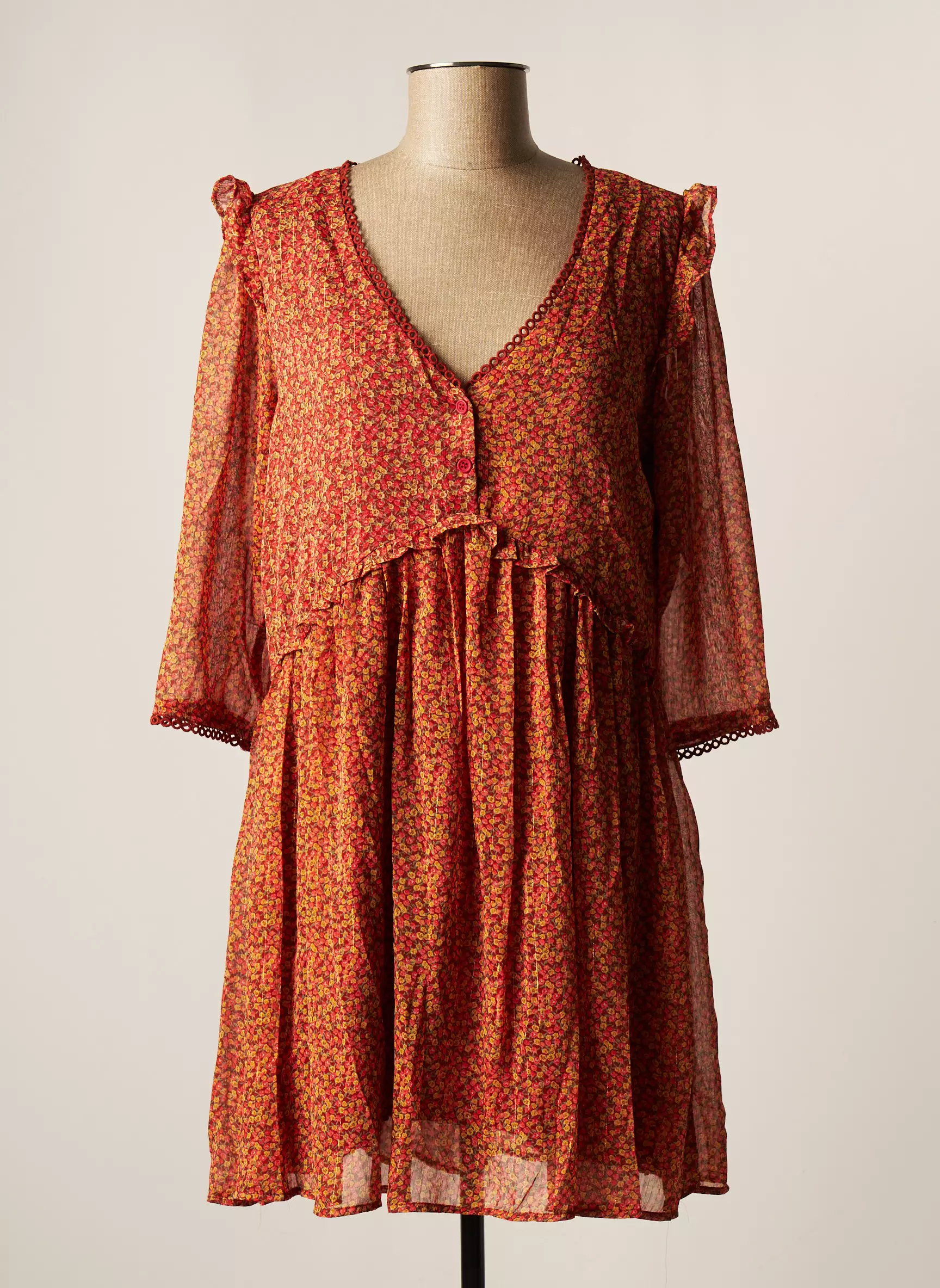 By One Robes Courtes Femme couleur orange