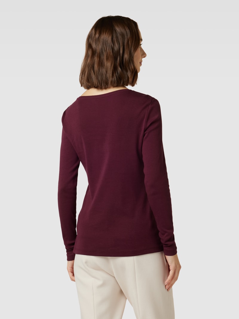 Longsleeve mit V-Ausschnitt in bordeaux rot