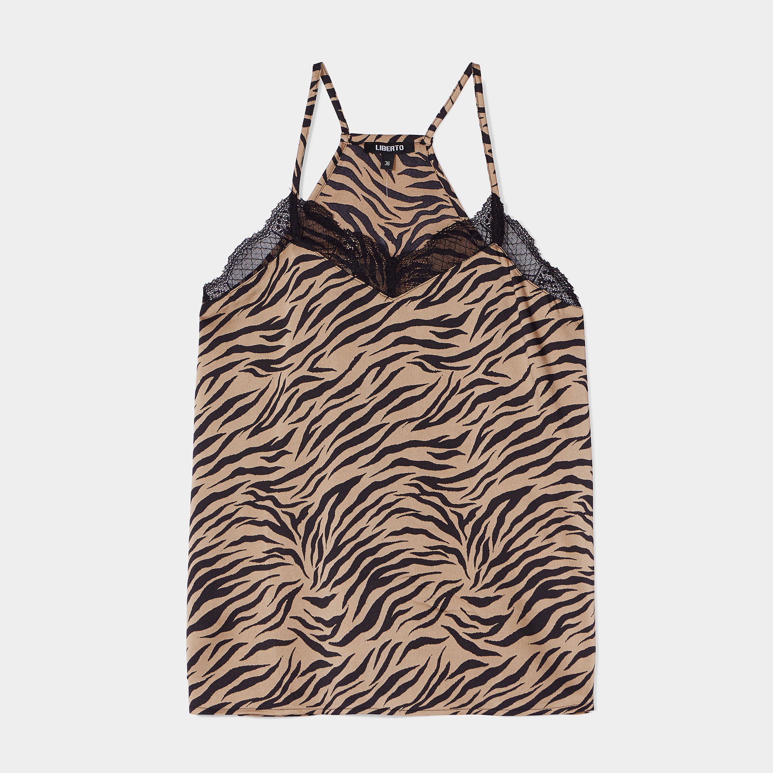 Caraco satin avec dentelle Liberto beige femme | La Halle