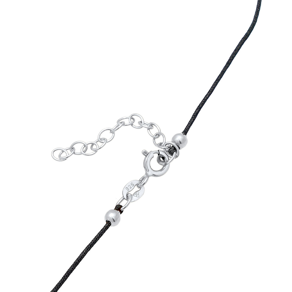 Elli Elli Collier Dames Choker Nylon CAmourrleaf Luck Talisman en argent sterling 925  collier