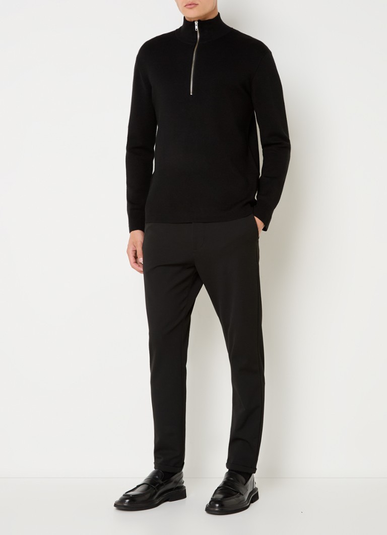NN.07 Harald fine-knit sweater with half zip in wool blend