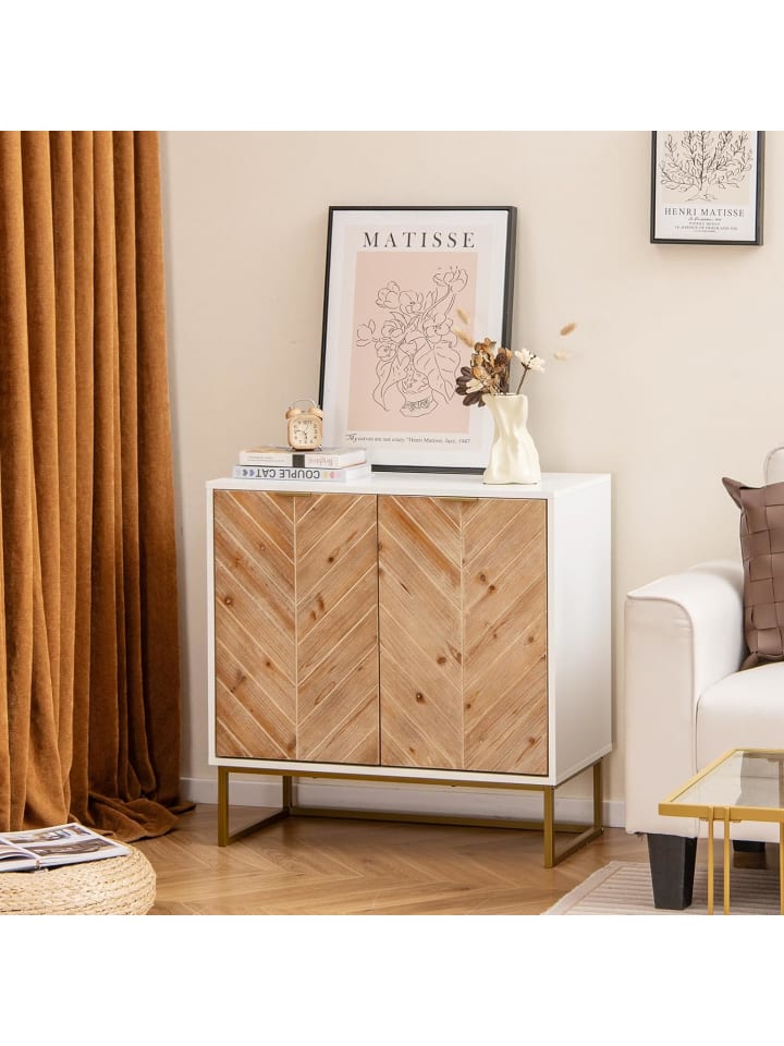 COSTWAY Sideboard mit 2 Türen 80 x 40 x 80 cm in Weiß günstig kaufen onesize