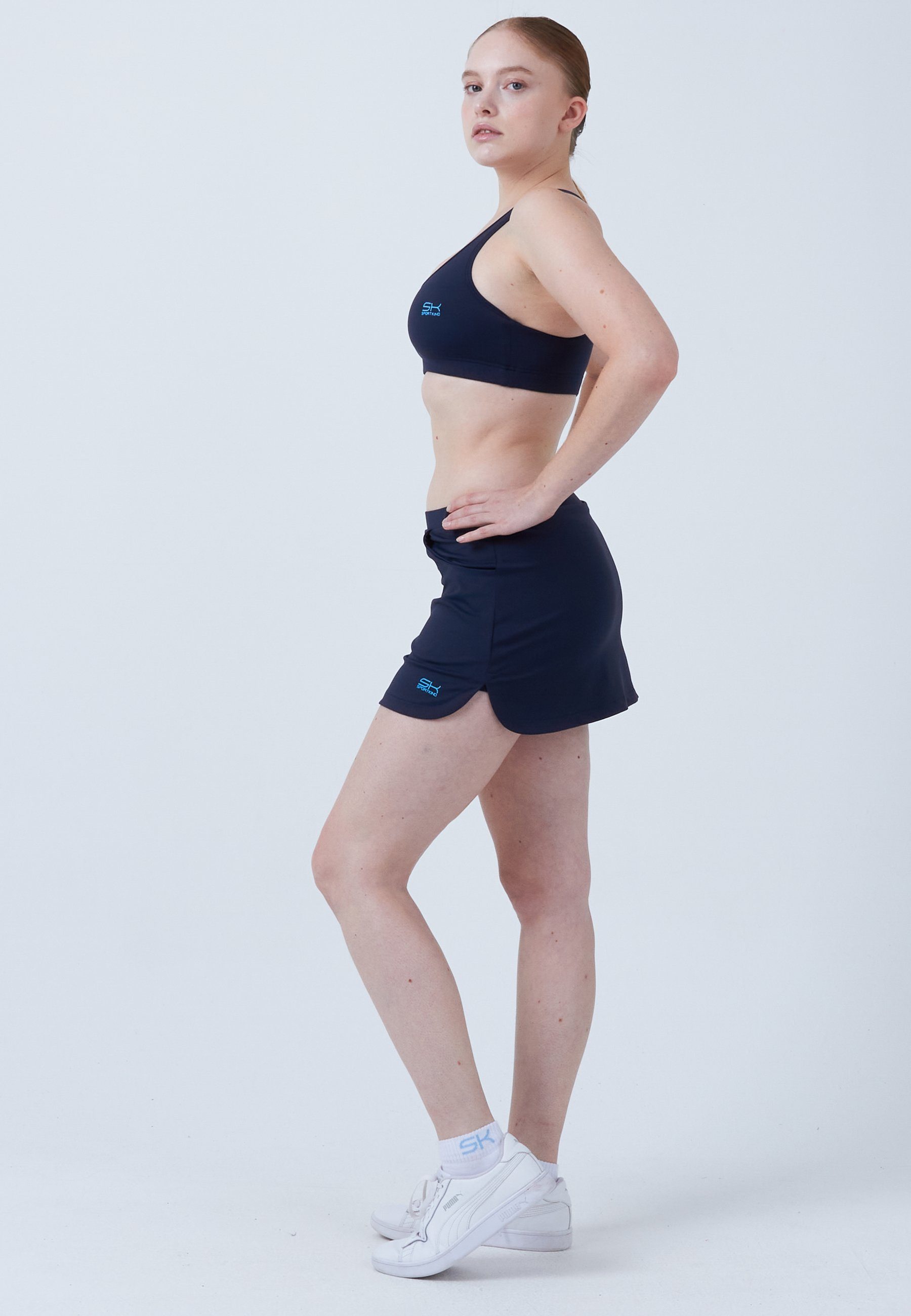 SPORTKIND Tennisrock Classic Tennis Skort mit Taschen Mädchen & Damen navy blau