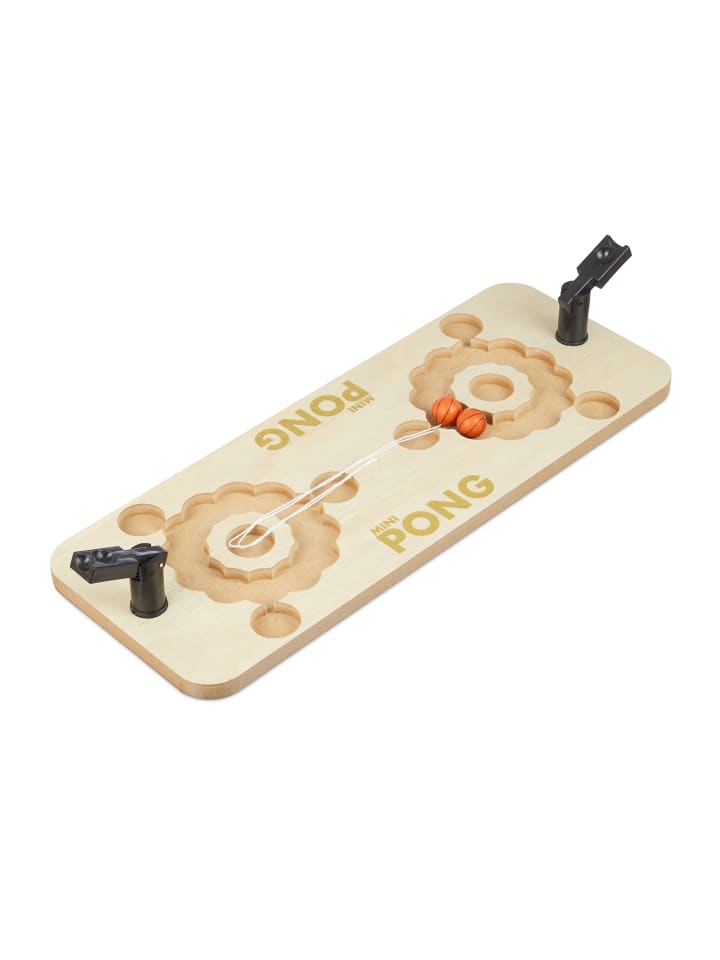 relaxdays Mini Beer Pong in Natur/Rot günstig kaufen onesize