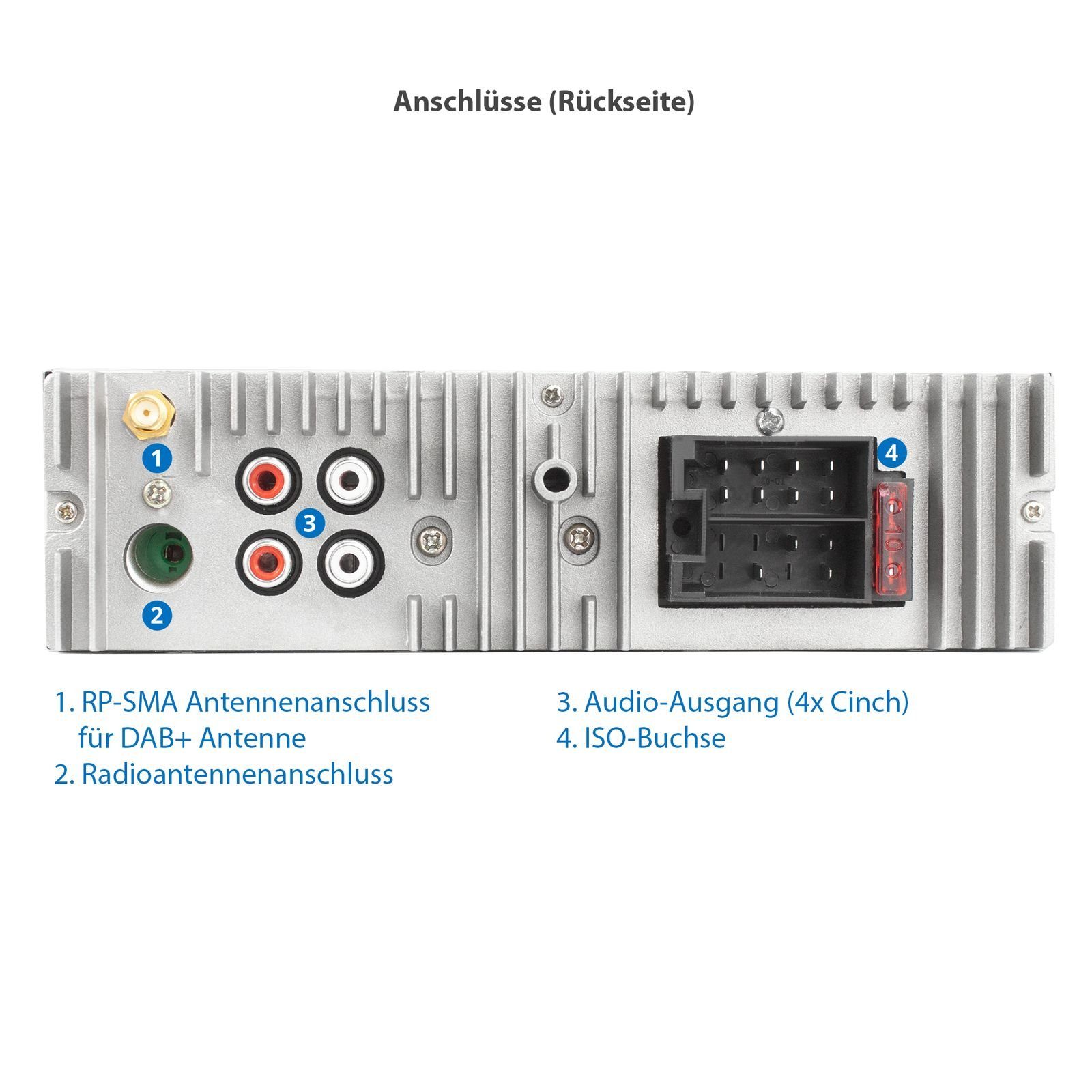 XOMAX XM-RD276 Autoradio mit DAB+ plus, Bluetooth, 2x USB, SD, AUX, 1 DIN Autoradio