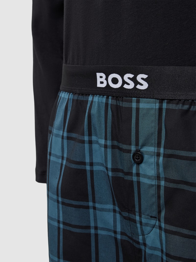 Pyjama mit Label-Print in schwarz