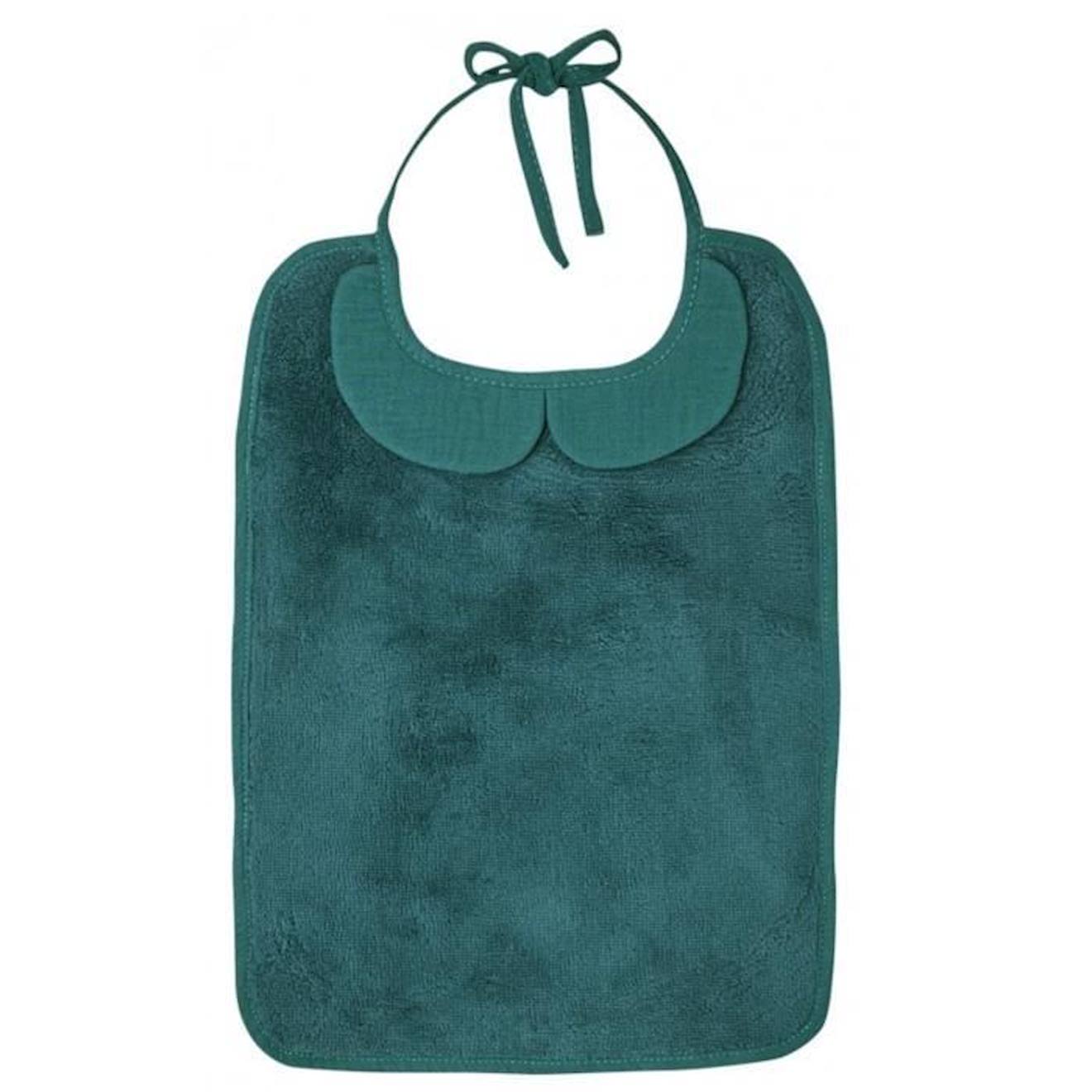 Grand bavoir bébé en bambou vert